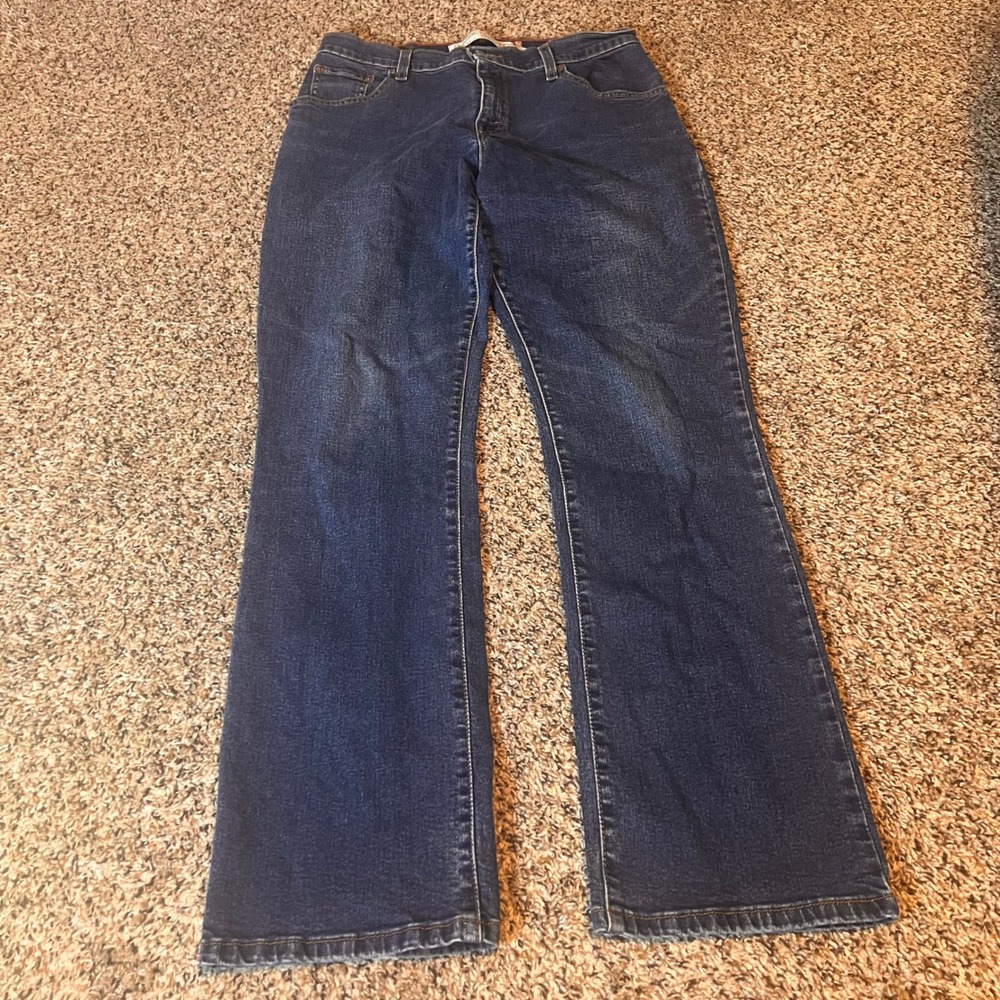 Levis 550 Jeans Classic Relaxed Boot Cut Dark Wash Denim Womens Size 10M